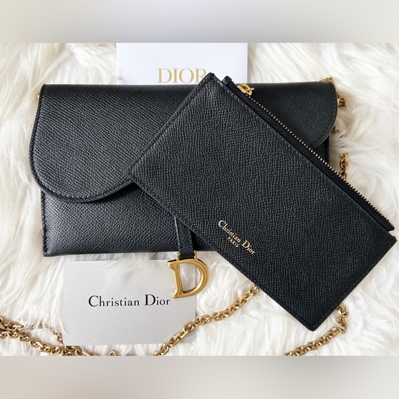 DIOR Saddle Long Wallet with Chain Bag leather crossbody. SOLD - Picture 7 of 16